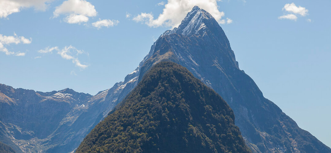 a view of a large mountain in the background