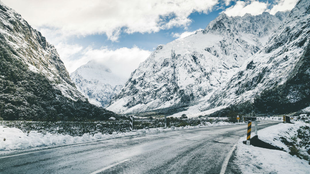 a snow covered mountain
