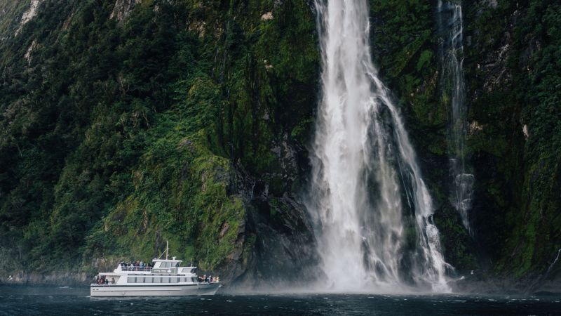 Mission 2 a large waterfall over a body of water